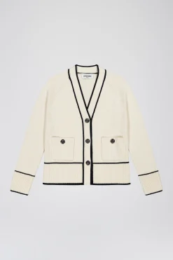 Gilet en coton en blanc cassé
