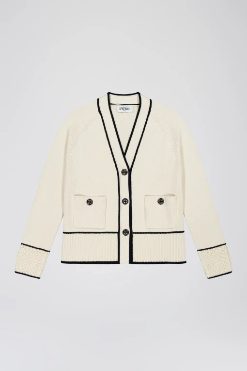 Gilet en coton en blanc cassé