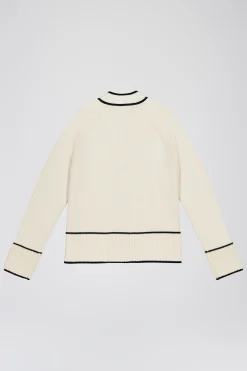 Gilet en coton en blanc cassé