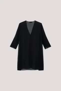 Gilet en mousseline de soie marine