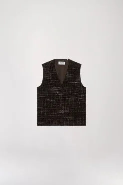 Gilet en tweed ebene