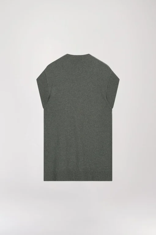Gilet sans manche à franges kaki