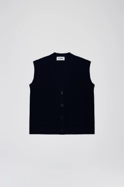 Gilet sans manches en cachemire avec strass incrustés