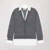 Gilet trompe l’oeil en laine gris