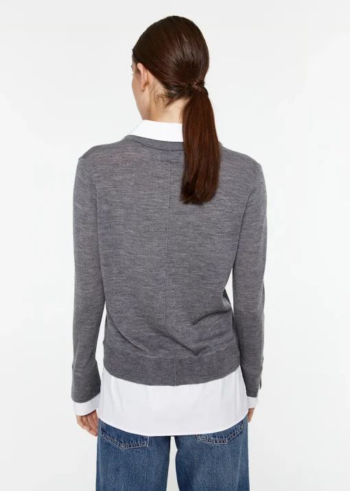Gilet trompe l’oeil en laine gris