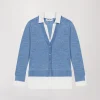 Gilet trompe-l'œil bleu denim