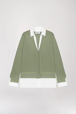 Gilet trompe-l'œil kaki