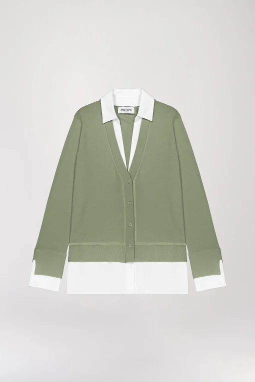 Gilet trompe-l'œil kaki