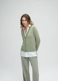 Gilet trompe-l'œil kaki