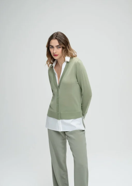 Gilet trompe-l'œil kaki