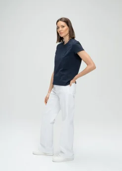 Jeans large blanc denim