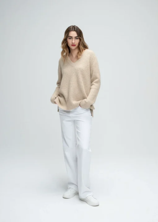 Jeans large blanc denim