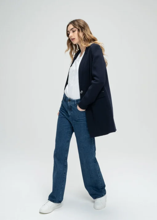 Jeans large bleu denim