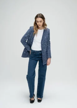 Jeans large bleu denim