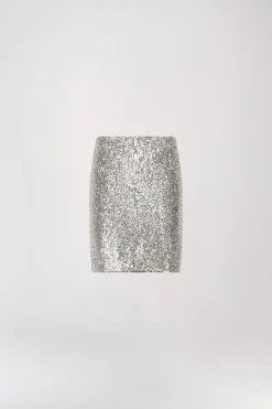 Jupe à sequins argent