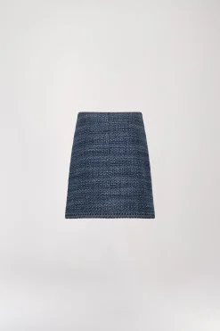 Jupe Courte en Tweed Bleu Denim