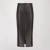 Jupe crayon en cuir noir