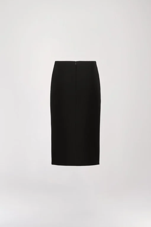 Jupe Droite Noire à Fente Côté