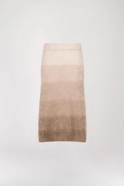 Jupe midi tie and dye taupe moyen