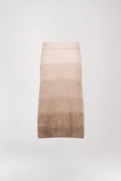 Jupe midi tie and dye taupe moyen