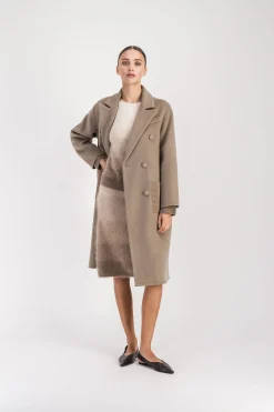 Jupe midi tie and dye taupe moyen