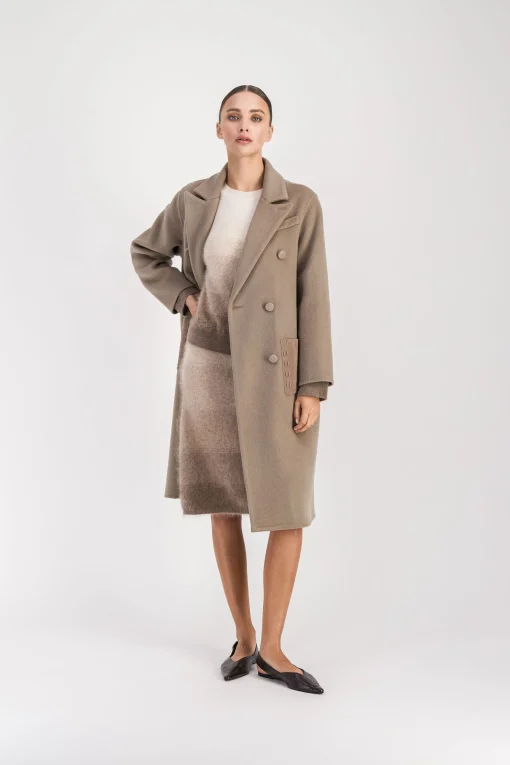 Jupe midi tie and dye taupe moyen