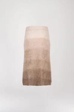 Jupe midi tie and dye taupe moyen