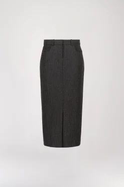 Jupe rayées gris moyen