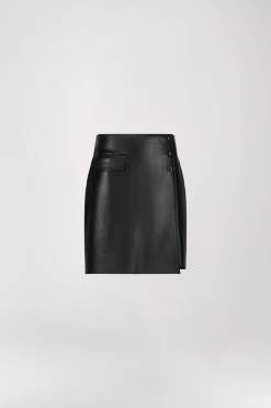 Jupe trapèze cuir noir