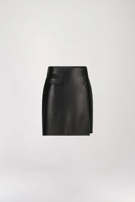 Jupe trapèze cuir noir