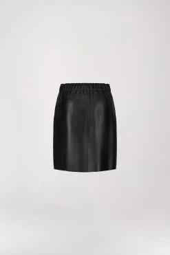 Jupe trapèze cuir noir