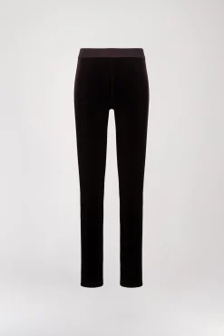 Legging en velours grenat