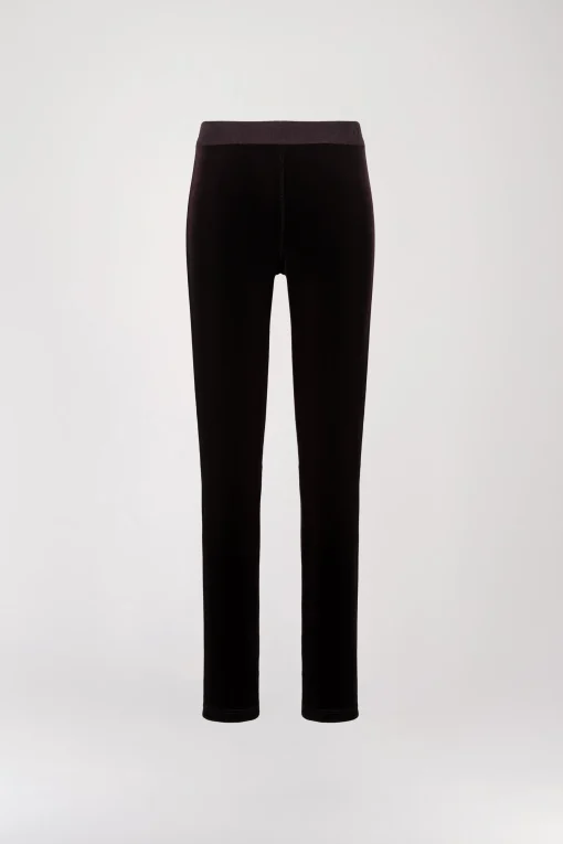 Legging en velours grenat
