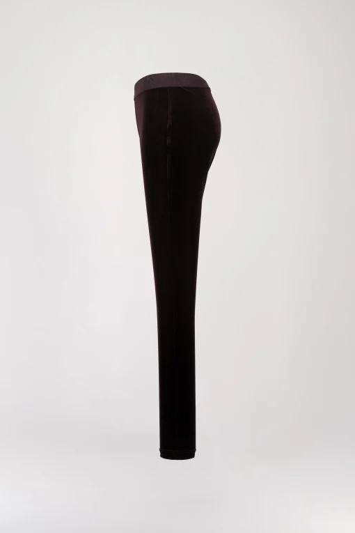 Legging en velours grenat