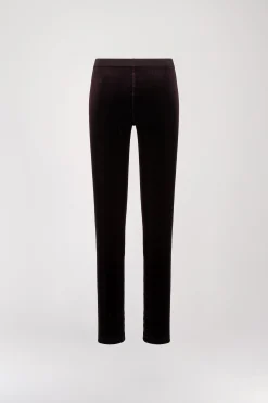 Legging en velours grenat