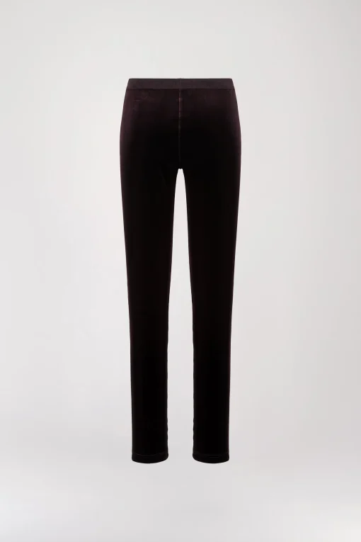 Legging en velours grenat