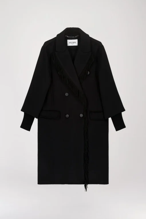 Manteau à franges noir