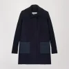 Manteau à revers ouverts marine