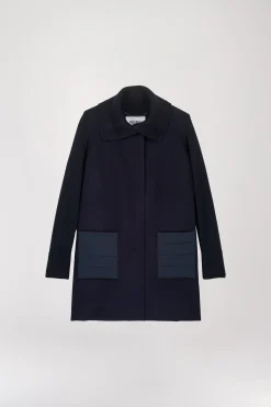 Manteau à revers ouverts marine