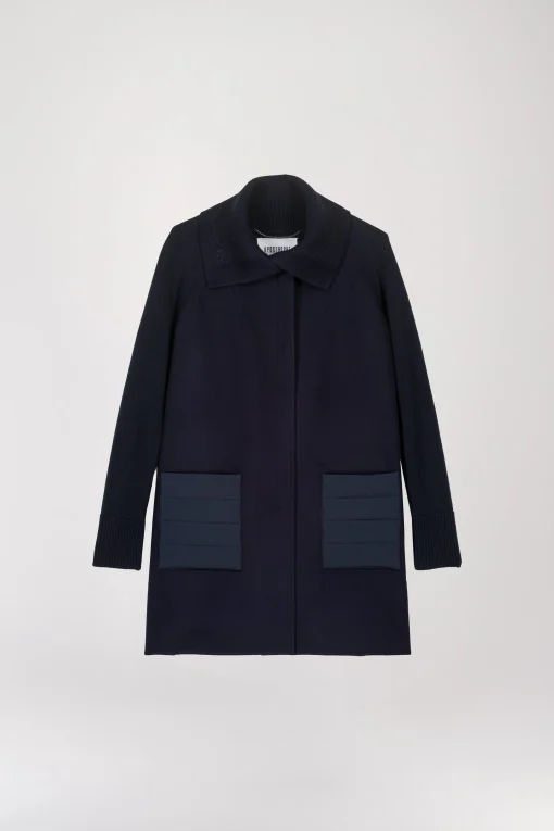Manteau à revers ouverts marine