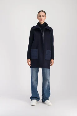 Manteau à revers ouverts marine