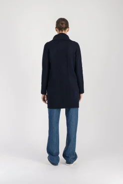 Manteau à revers ouverts marine