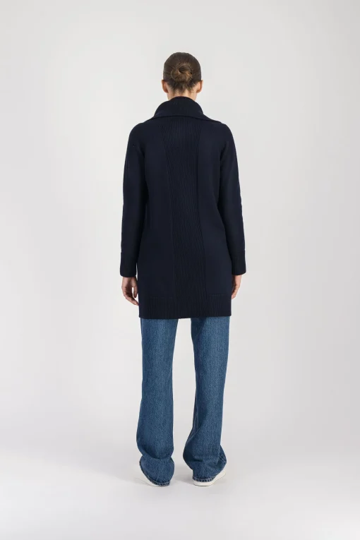 Manteau à revers ouverts marine