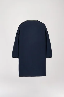 Manteau bicolore bleu denim