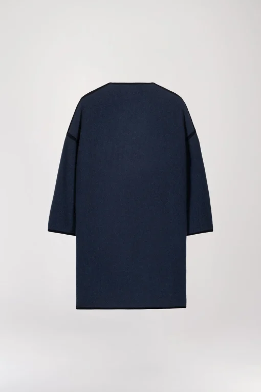 Manteau bicolore bleu denim