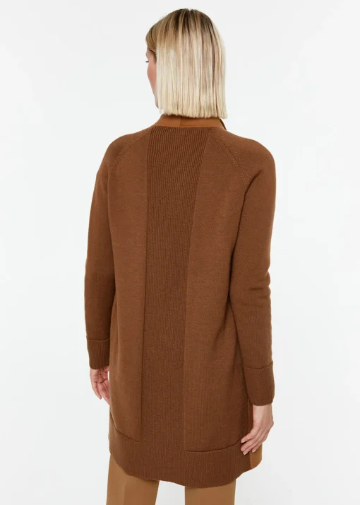 Manteau bi-matière camel