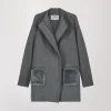 Manteau bi-matière gris