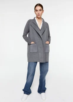Manteau bi-matière gris