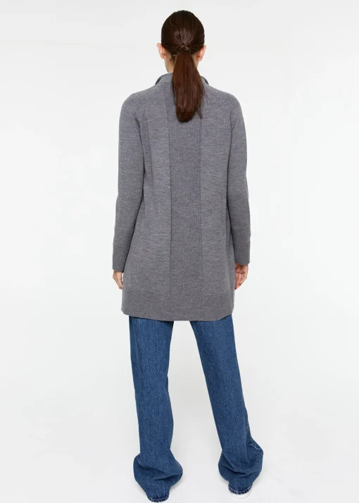Manteau bi-matière gris