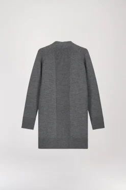 Manteau bi-matière gris